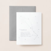 タウラス誕生日 |アストロロジーエレガント〔占星術の〕十二宮図シルバー 箔カード (裏面封筒付き)