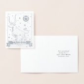 タウラス誕生日 |アストロロジーエレガント〔占星術の〕十二宮図シルバー 箔カード (ディスプレー)