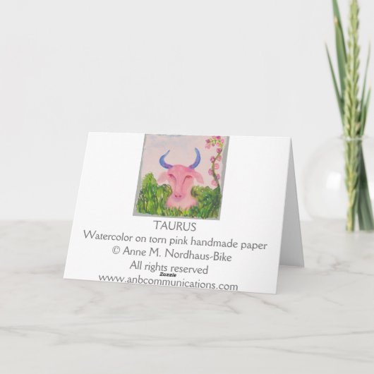 タウラス誕生日 カード (裏面)