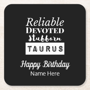 タウラス〔占星術の〕十二宮図おもしろい特性誕生日 スクエアペーパーコースター