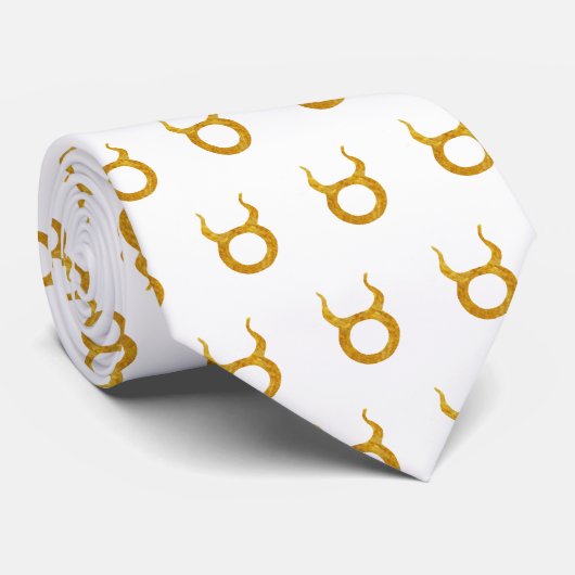 タウラス〔占星術の〕十二宮図アストロ金ゴールド〔占星術の〕十二宮図星占サイン ネクタイ (ロール)