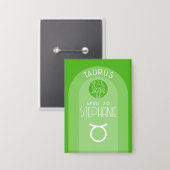 タウラス〔占星術の〕十二宮図カスタム誕生日写真占星術 缶バッジ (正面/裏面)