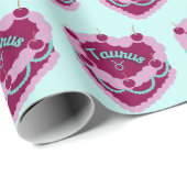 タウラス〔占星術の〕十二宮図コケットハートお誕生日ケーキ ラッピングペーパー (ロールコーナー)