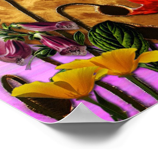 タウラス〔占星術の〕十二宮図コラージュ ポスター (角)