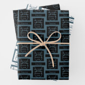 タウラス〔占星術の〕十二宮図サインおもしろい引用文ブルー文字誕生日 ラッピングペーパーシート (インサイチュ)