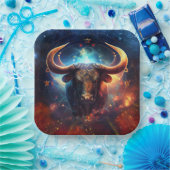 タウラス〔占星術の〕十二宮図サインウォーター色デザイン ペーパープレート (パーティー)