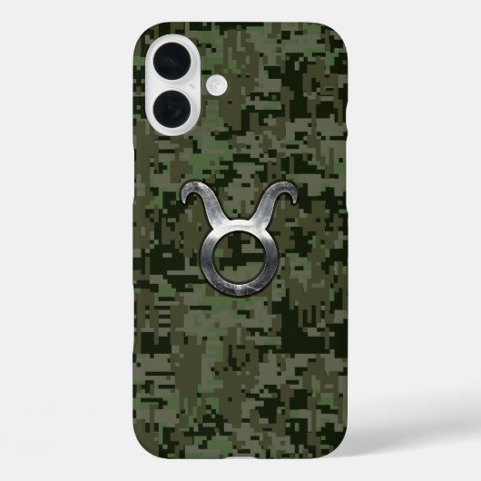タウラス〔占星術の〕十二宮図サインオングリーン迷彩柄 Case-Mate iPhoneケース (裏面)
