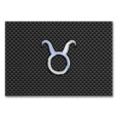 タウラス〔占星術の〕十二宮図サインオンチャコールカーボンファイバープリント テーブルナンバー (正面)