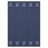 タウラス〔占星術の〕十二宮図サインオンネイビーブルーカーボンファイバースタイル テーブルクロス (正面)