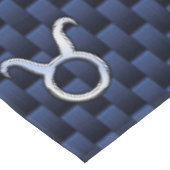 タウラス〔占星術の〕十二宮図サインオンネイビーブルーカーボンファイバースタイル テーブルクロス (アングル)