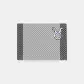 タウラス〔占星術の〕十二宮図サインオンブラックカーボンファイバープリント ポストイット (正面)