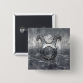 タウラス〔占星術の〕十二宮図サインシルバーグランジ動揺してスタイル 缶バッジ (正面&裏面)