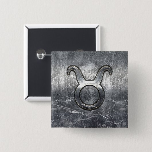 タウラス〔占星術の〕十二宮図サインシルバーグランジ動揺してスタイル 缶バッジ (正面&裏面)