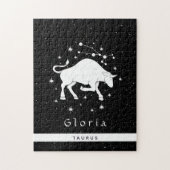 タウラス〔占星術の〕十二宮図サインスター占星術のシンボルと名前 ジグソーパズル (縦)