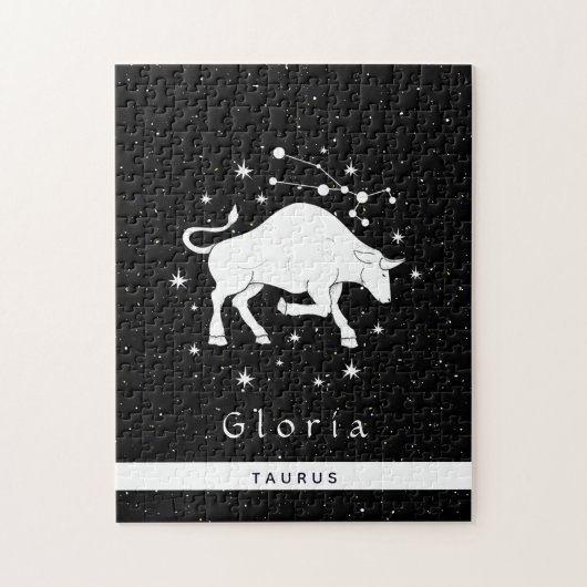 タウラス〔占星術の〕十二宮図サインスター占星術のシンボルと名前 ジグソーパズル (縦)