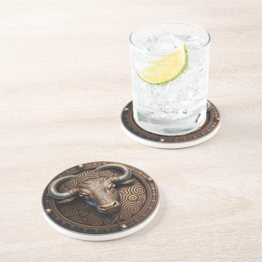 タウラス〔占星術の〕十二宮図サインタウロス占星術 コースター (側面)