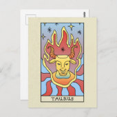 タウラス〔占星術の〕十二宮図サイン抽象芸術アートヴィンテージ ポストカード (正面/裏面)