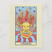 タウラス〔占星術の〕十二宮図サイン抽象芸術アートヴィンテージ ポストカード (正面)