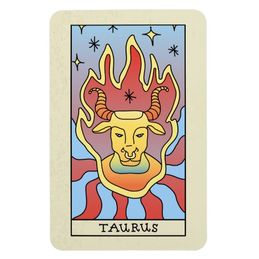 タウラス〔占星術の〕十二宮図サイン抽象芸術アートヴィンテージ マグネット (縦)