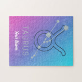 タウラス〔占星術の〕十二宮図スターサインウォーター色占星術 ジグソーパズル (横)