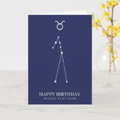 タウラス〔占星術の〕十二宮図スターサインカスタム誕生日 カード (黄色い花)