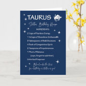 タウラス〔占星術の〕十二宮図ステラ誕生日レシピ カード (黄色い花)
