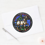 タウラス〔占星術の〕十二宮図ステンドグラスノートルダムデパリRS ラウンドシール (封筒)
