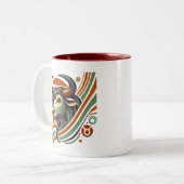 タウラス〔占星術の〕十二宮図ツートーンコーヒーマグ ツートーンマグカップ (正面左)