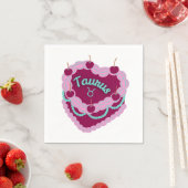 タウラス〔占星術の〕十二宮図パステルハートお誕生日ケーキ スタンダードカクテルナプキン (インサイチュ)