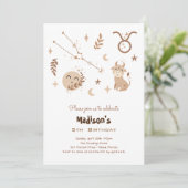 タウラス〔占星術の〕十二宮図ボホ子供の誕生日招待状 招待状 (スタンド正面)