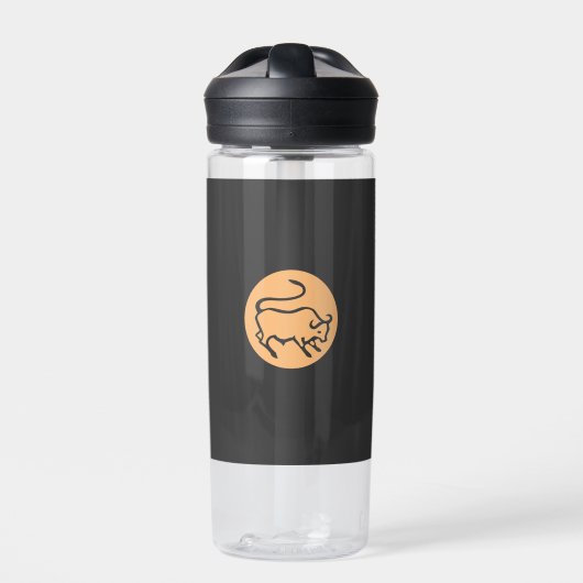 タウラス〔占星術の〕十二宮図モダンサインミニマリストエレガント平野 ウォーターボトル (正面)