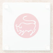 タウラス〔占星術の〕十二宮図モダンサインミニマリストエレガント平野 ガラスコースター (裏面)