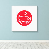 タウラス〔占星術の〕十二宮図モダンサインミニマリストエレガント平野 キャンバスプリント (インサイチュ (ウッドフロア))