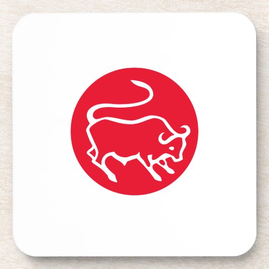 タウラス〔占星術の〕十二宮図モダンサインミニマリストエレガント平野 コースター (正面)