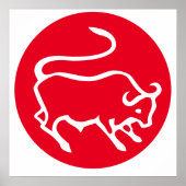 タウラス〔占星術の〕十二宮図モダンサインミニマリストエレガント平野 ポスター (正面)