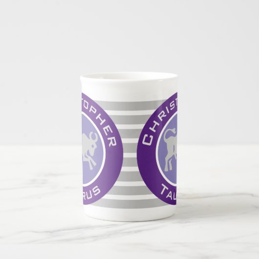 タウラス〔占星術の〕十二宮図星印（オーナー名） ボーンチャイナマグカップ (正面)