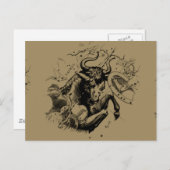 タウラス〔占星術の〕十二宮図星座ヘベリアス1690 ポストカード (正面/裏面)