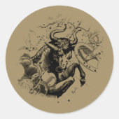 タウラス〔占星術の〕十二宮図星座ヘベリアス1690 ラウンドシール (正面)