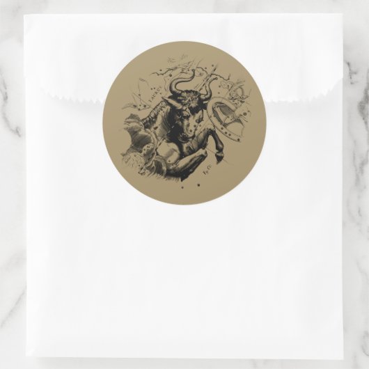 タウラス〔占星術の〕十二宮図星座ヘベリアス1690 ラウンドシール (バッグ)