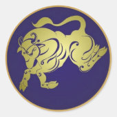 タウラス〔占星術の〕十二宮図標識 ラウンドシール (正面)