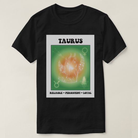 タウラス〔占星術の〕十二宮図標識 Tシャツ (デザイン正面)