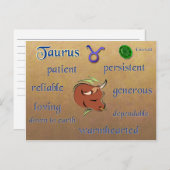 タウラス〔占星術の〕十二宮図特性はがき ポストカード (正面/裏面)