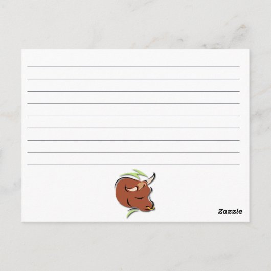 タウラス〔占星術の〕十二宮図特性はがき ポストカード (裏面)