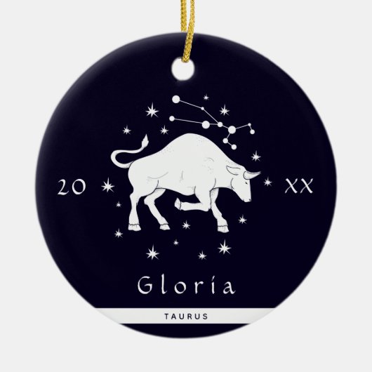 タウラス〔占星術の〕十二宮図記号占星術記号名年 セラミックオーナメント (正面)