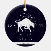 タウラス〔占星術の〕十二宮図記号占星術記号名年 セラミックオーナメント (裏面)