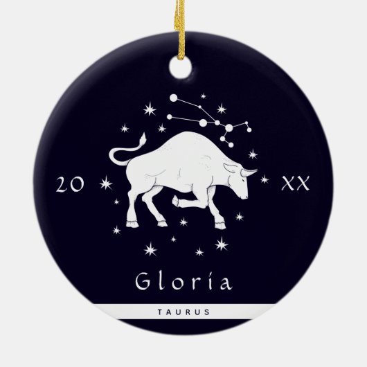 タウラス〔占星術の〕十二宮図記号占星術記号名年 セラミックオーナメント (裏面)