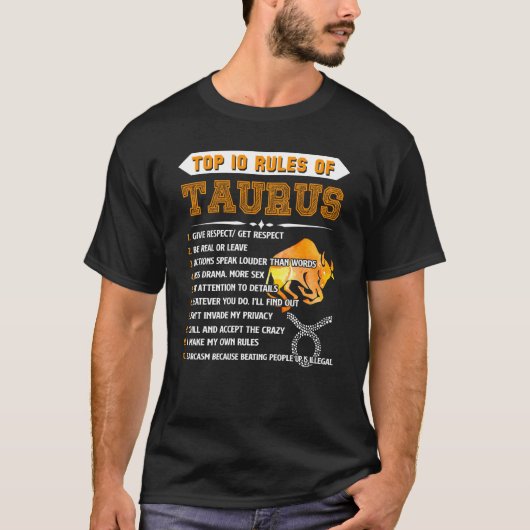 タウラス〔占星術の〕十二宮図誕生日トップ10タウロスのルールFunn Tシャツ (正面)