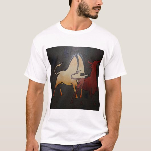 タウランブルズアニマル抽象芸術アート Tシャツ (正面)