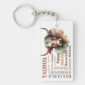 タウルスザブル形質〔占星術の〕十二宮図サイン誕生日 キーホルダー (正面)