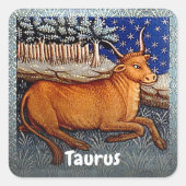タウルスザブル〔占星術の〕十二宮図サインバースデーパーティー スクエアシール (正面)